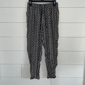 Anthropologie Hei Hei Mid-Rise Ankle Patterned Pants Black/White #0111